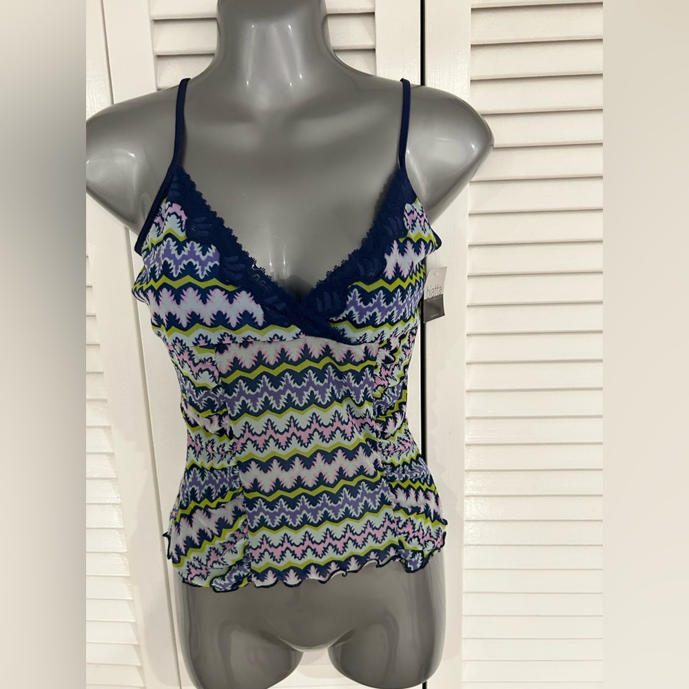 Biatta vintage mesh and lace sheer camisole size small NWT